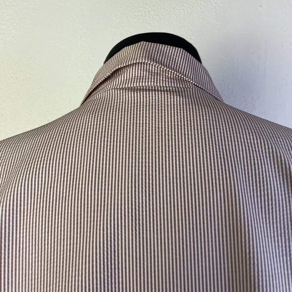 Bobby Jones Windbreaker Jacket Mens XXL Red White Seersucker Stripe Zip - Picture 9 of 11